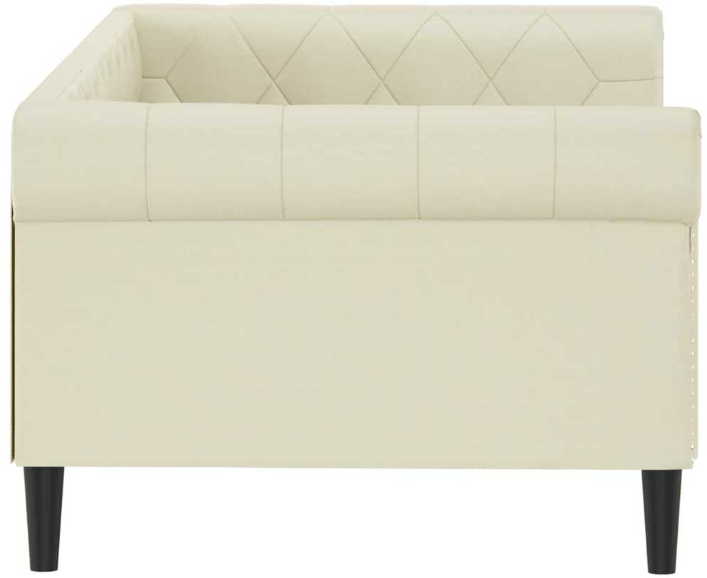 Sofa, kreminės spalvos, 90x200cm, dirbtinė oda