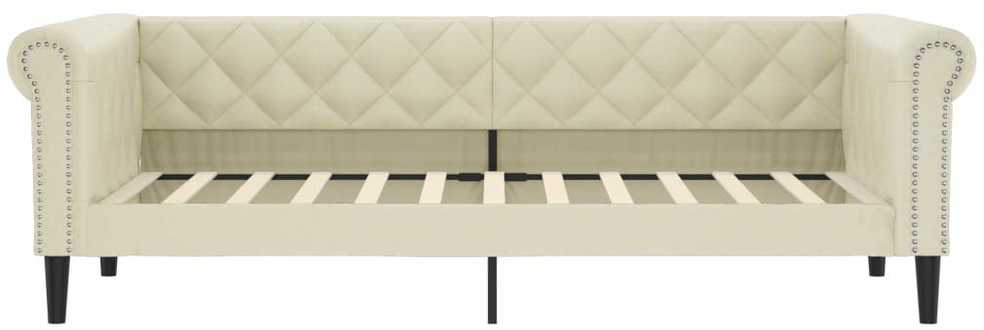Sofa, kreminės spalvos, 90x200cm, dirbtinė oda