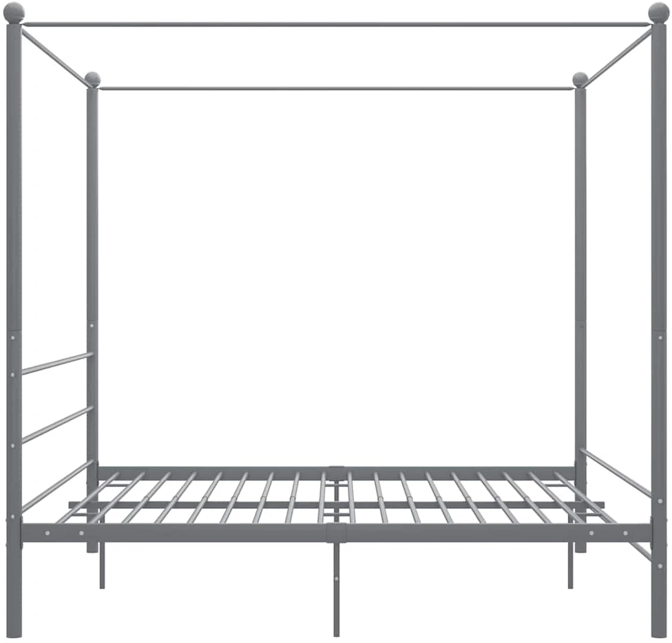 Lova su baldakimu, pilkos spalvos, 200x200cm, metalas