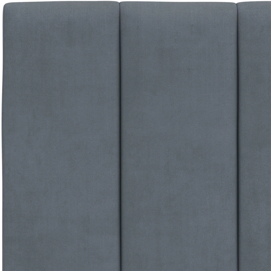 Lova su čiužiniu, tamsiai pilkos spalvos, 140x200cm, aksomas