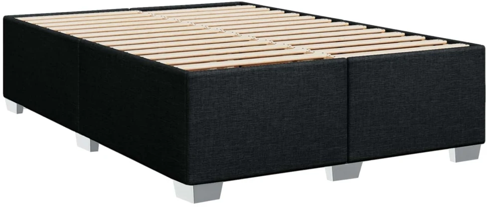 Lova su čiužiniu ir LED apšvietimu Juoda 140 x 200 cm Audinys