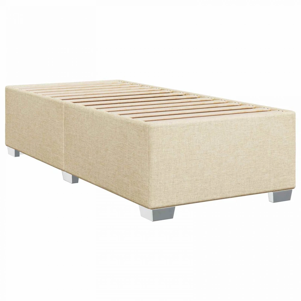 Lova su čiužiniu ir LED apšvietimu Kreminė 100 x 200 cm Audinys