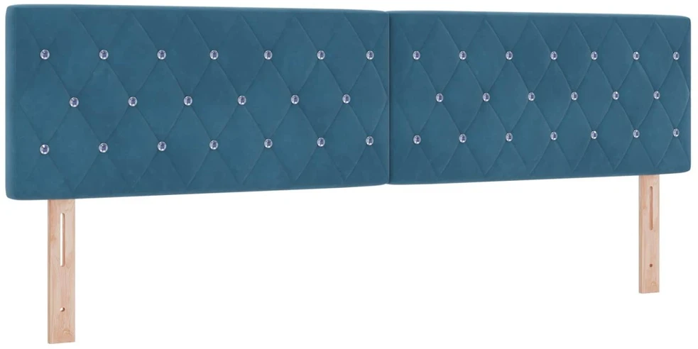 Lova su čiužiniu ir LED apšvietimu Mėlyna 180 x 200 cm Aksomas