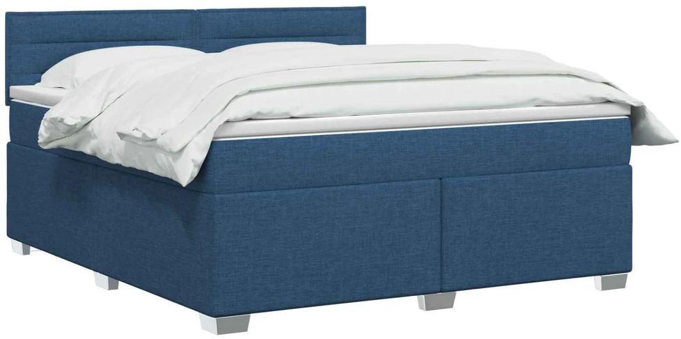 Lova su čiužiniu ir LED apšvietimu Mėlyna 140 x 200 cm Audinys