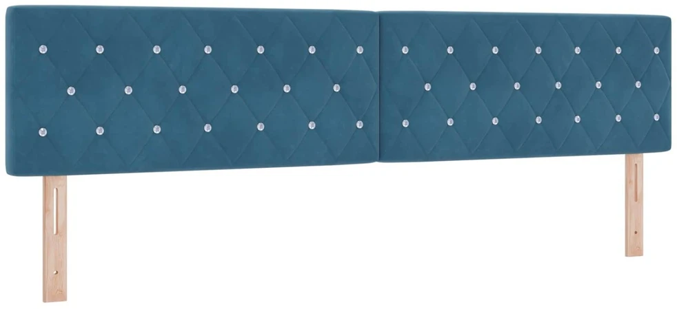 Lova su čiužiniu ir LED apšvietimu Mėlyna 200 x 200 cm Aksomas