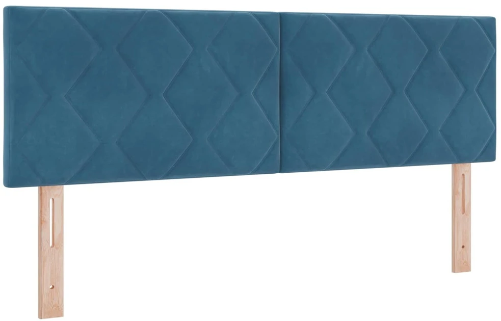 Lova su čiužiniu ir LED apšvietimu Mėlyna 140 x 190 cm Aksomas