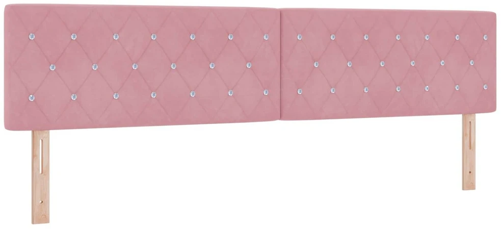 Lova su čiužiniu ir LED apšvietimu Rožinė 200 x 200 cm Aksomas