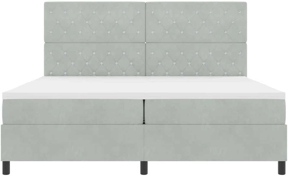 LED Čiužinio Lova Šviesiai pilka 200 x 200 cm Aksomas