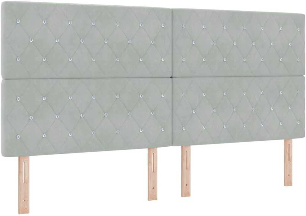 LED Čiužinio Lova Šviesiai pilka 200 x 200 cm Aksomas