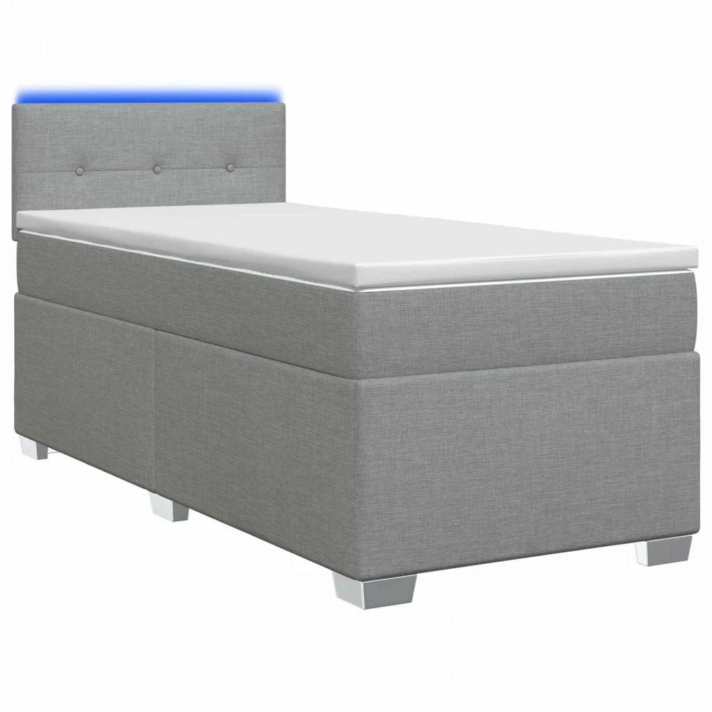 Lova su čiužiniu ir LED apšvietimu Šviesiai pilka 100 x 200 cm