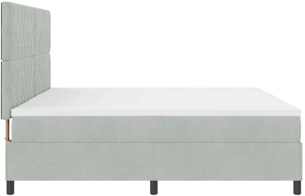 LED Čiužinio Lova Šviesiai pilka 200 x 200 cm Aksomas