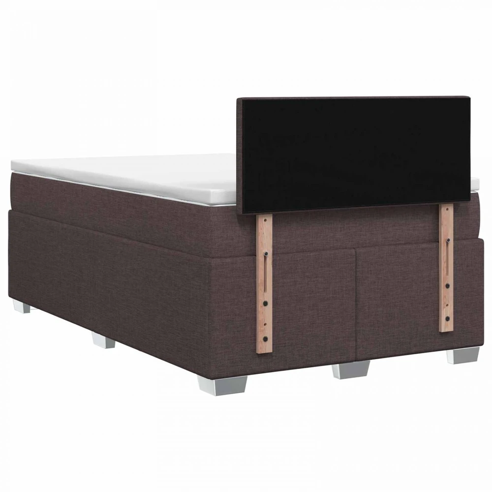 Lova su čiužiniu ir LED apšvietimu Tamsiai rudas 120 x 190 cm