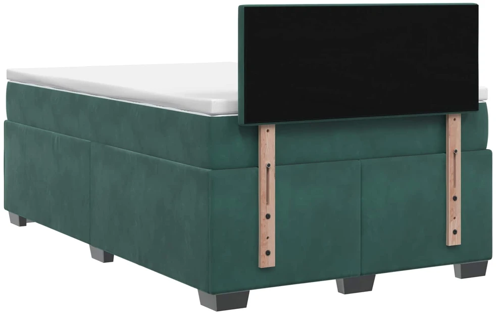 Lova su čiužiniu ir LED apšvietimu Tamsiai žalia 120 x 190 cm