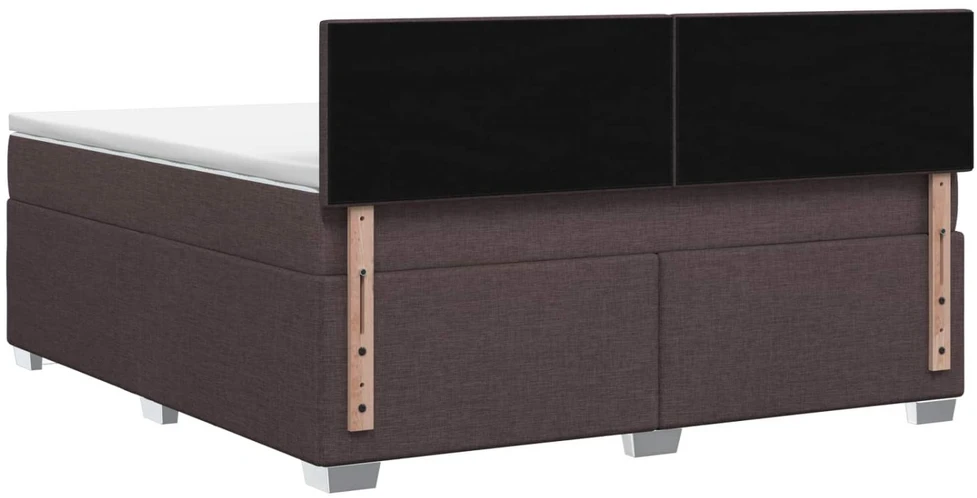 Lova su čiužiniu ir LED apšvietimu Tamsiai rudas 160 x 200 cm