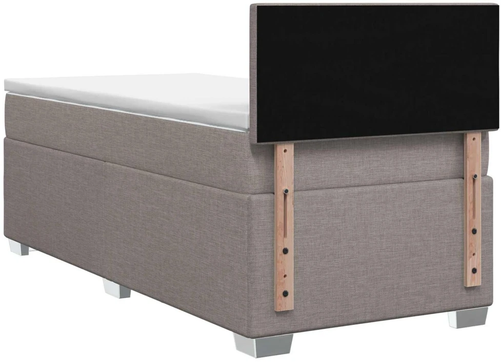 Lova su čiužiniu ir LED apšvietimu Taupe 80 x 200 cm Audinys