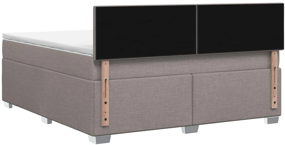 Lova su čiužiniu ir LED apšvietimu Taupe 140 x 190 cm Audinys