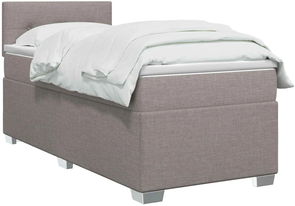 Lova su čiužiniu ir LED apšvietimu Taupe 80 x 200 cm Audinys