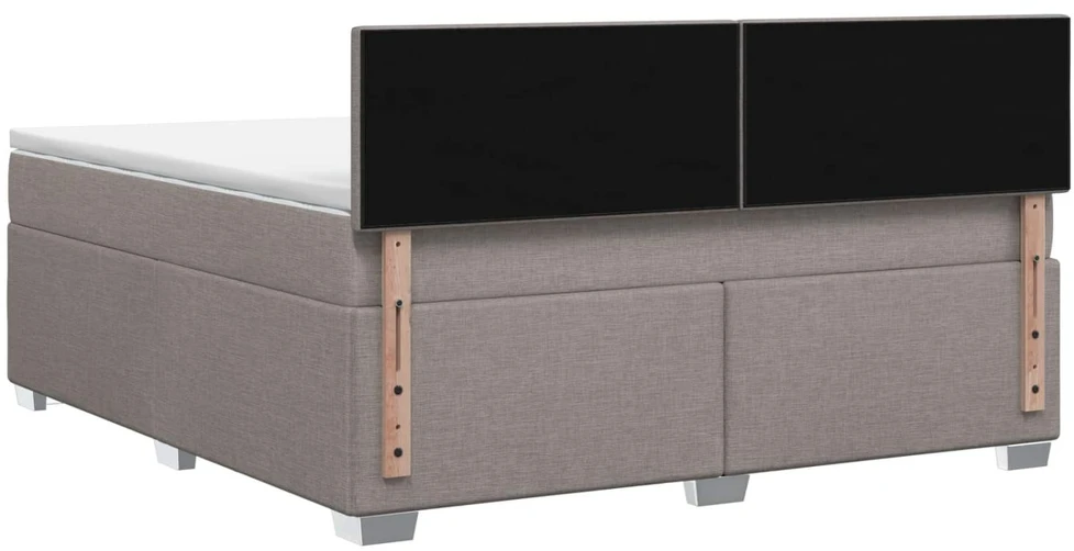 Lova su čiužiniu ir LED apšvietimu Taupe 180 x 200 cm Audinys