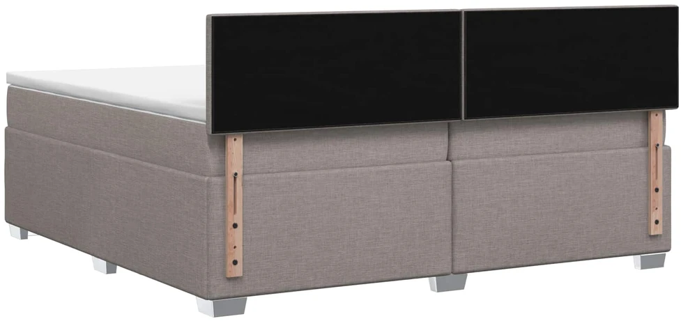 Lova su čiužiniu ir LED apšvietimu Taupe 200 x 200 cm Audinys