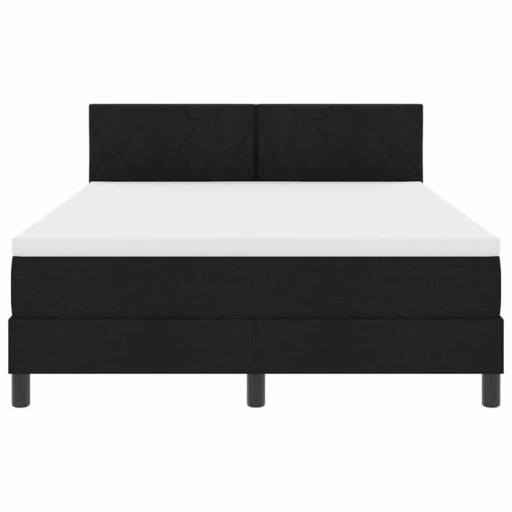 Kiemas lova su LED juostelėmis Juoda 160 x 200 cm audinys