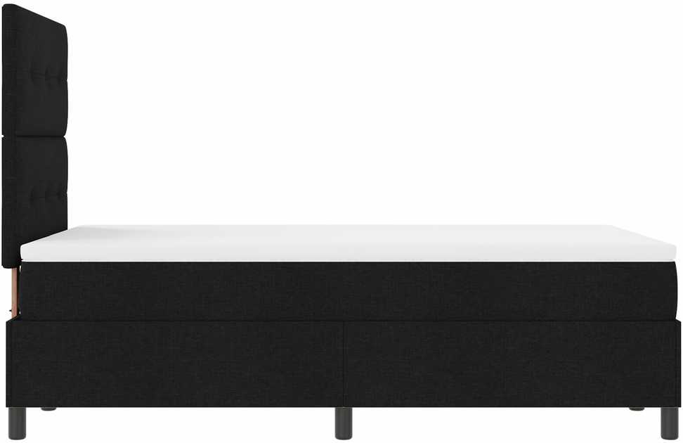 Kiemas lova su LED juostelėmis Juoda 120 x 200 cm audinys