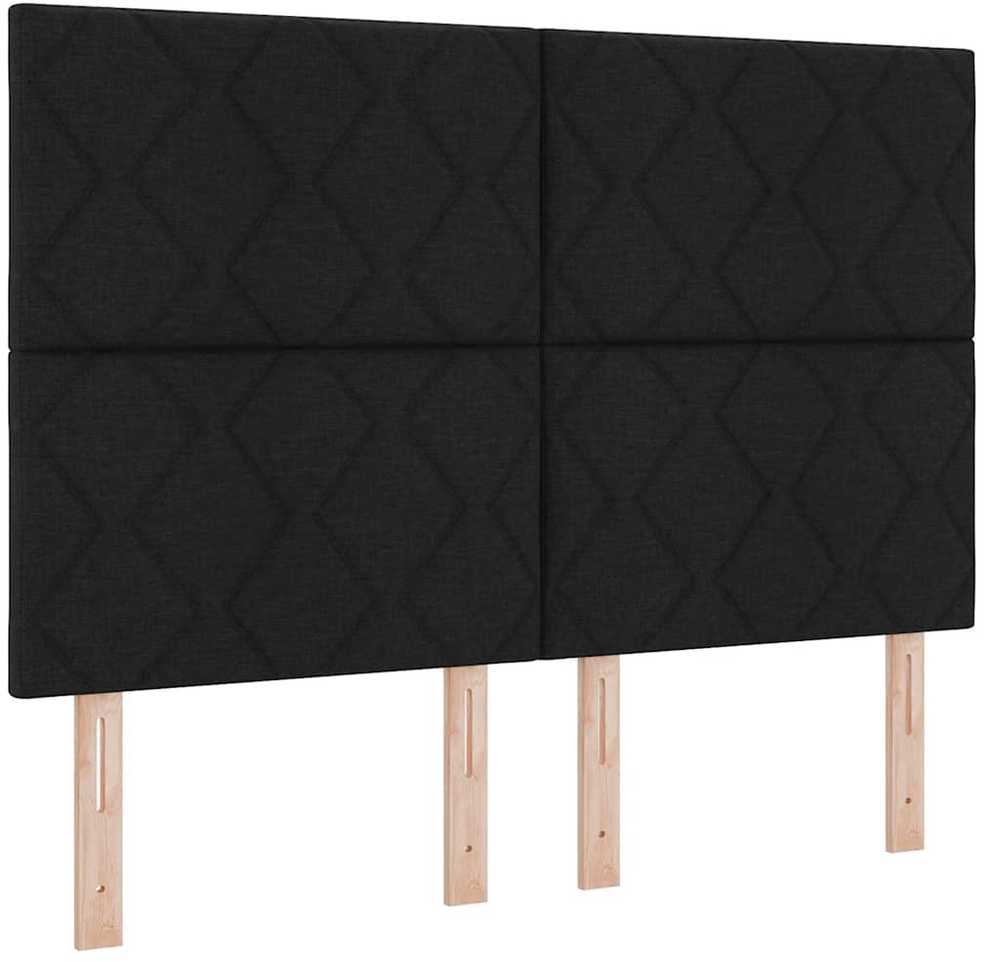 Kiemas lova su LED juostelėmis Juoda 140 x 200 cm audinys
