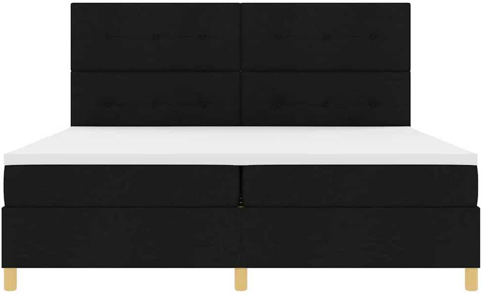 LED Čiužinio Lova su galvūgalio Juoda 200 x 200 cm audinys