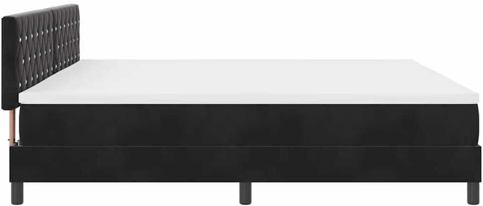 LED Čiužinio Lova su galvūgalio Juoda 200 x 200 cm Aksomas