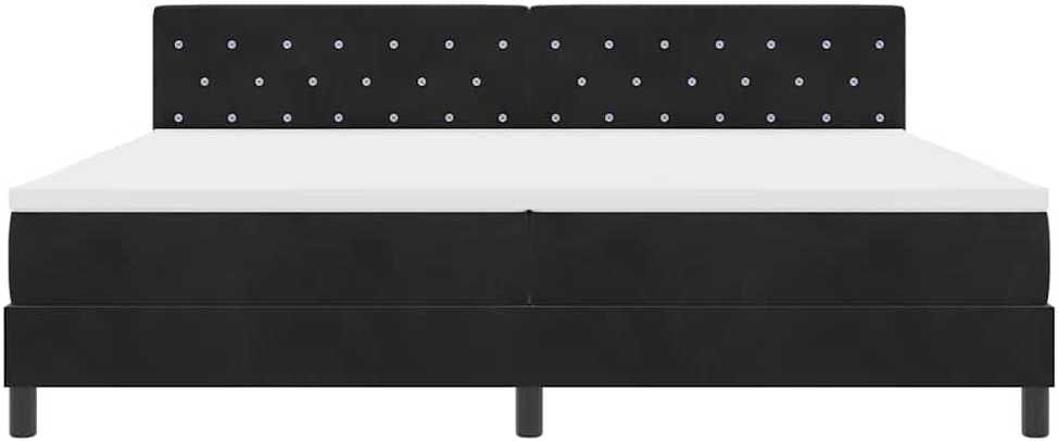 LED Čiužinio Lova su galvūgalio Juoda 200 x 200 cm Aksomas