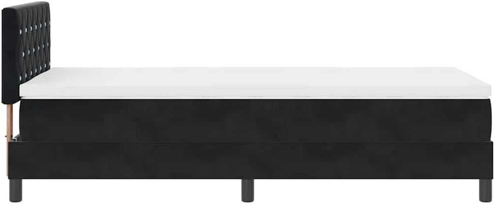 LED Čiužinio Lova su galvūgalio Juoda 90 x 200 cm Aksomas