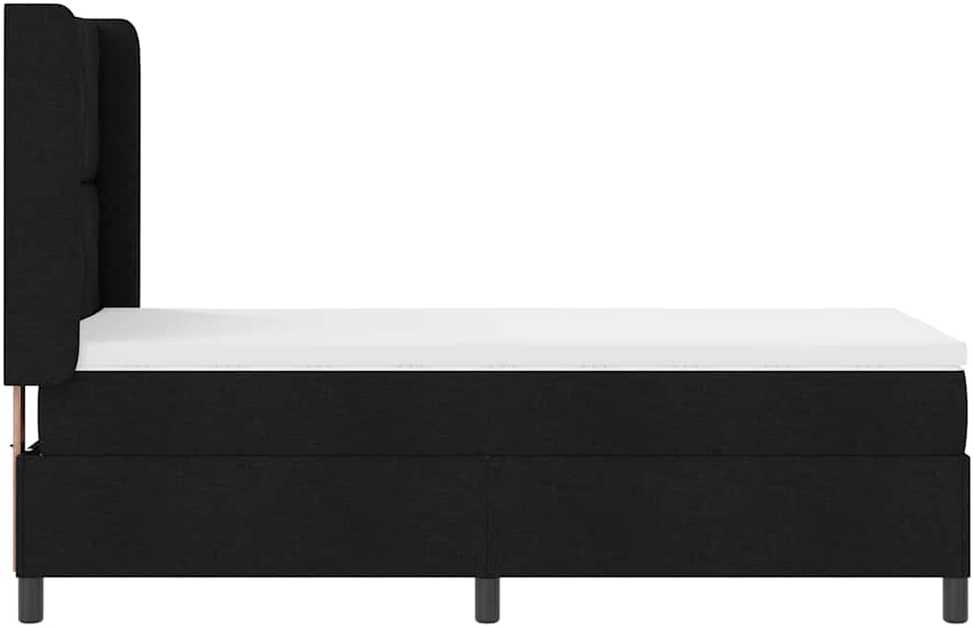 LED Čiužinio Lova su galvūgalio Juoda 90 x 200 cm audinys