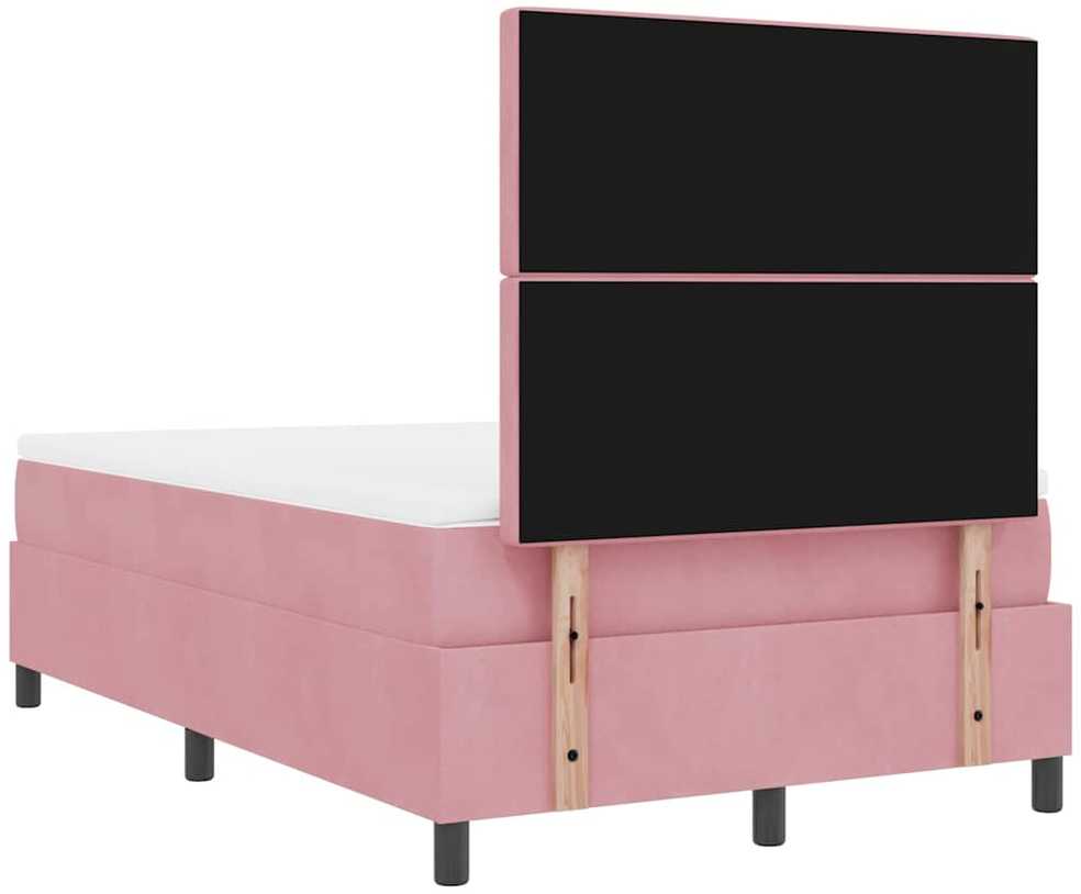 LED Čiužinio Lova su čiužiniu Rožinė 120 x 190 cm Aksomas