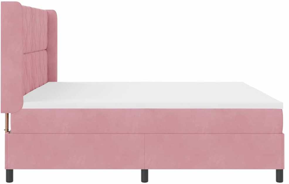 Kiemas lova su LED juostelėmis Rožinė 200 x 200 cm Aksomas