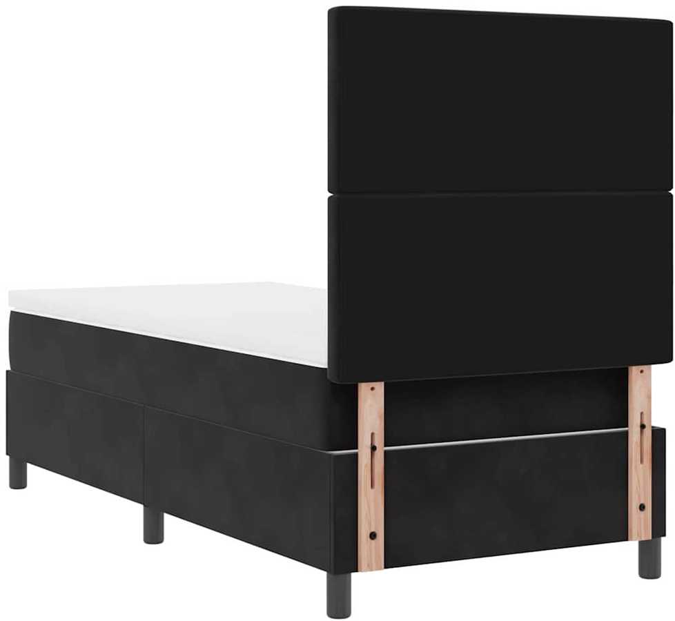 LED Čiužinio Lova su čiužiniu Juoda 90 x 190 cm audinys
