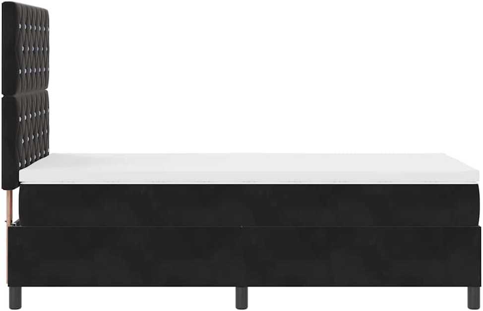 LED Čiužinio Lova su čiužiniu Juoda 90 x 190 cm audinys