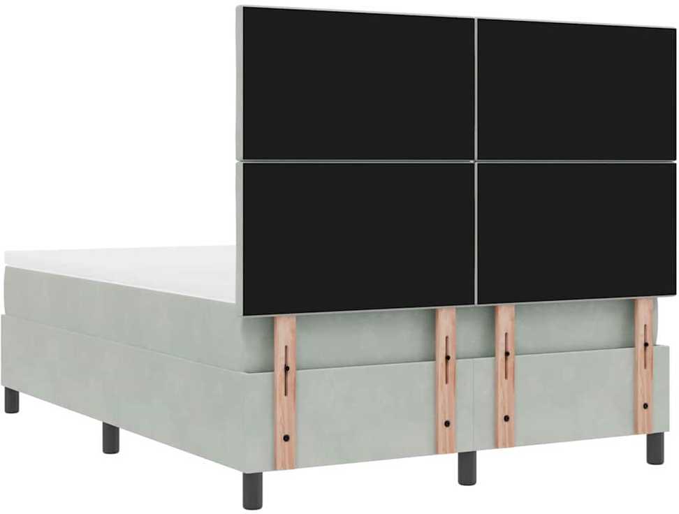 LED Čiužinio Lova Šviesiai pilka 160 x 200 cm Aksomas