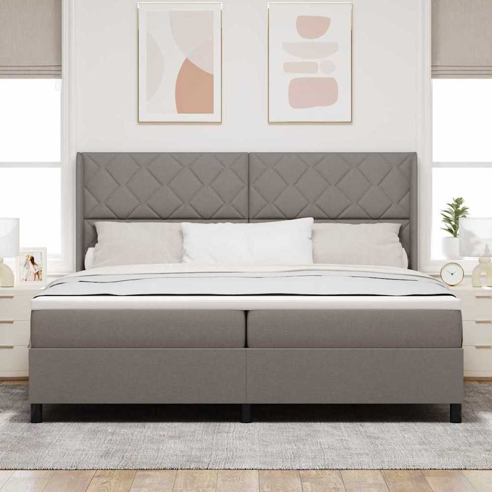 LED Čiužinio Lova su galvūgalio Tortora 200 x 200 cm audinys