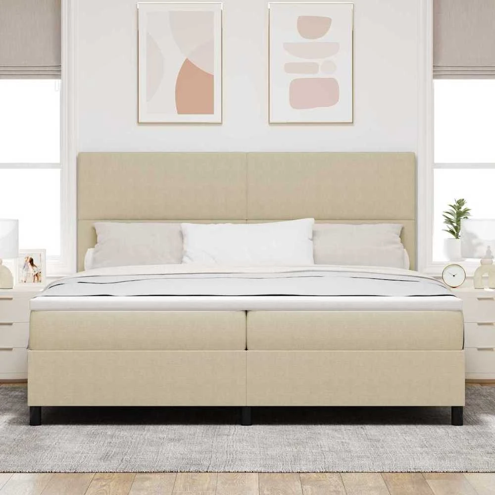 LED Čiužinio Lova Šviesiai pilka ir balta. 200 x 200 cm