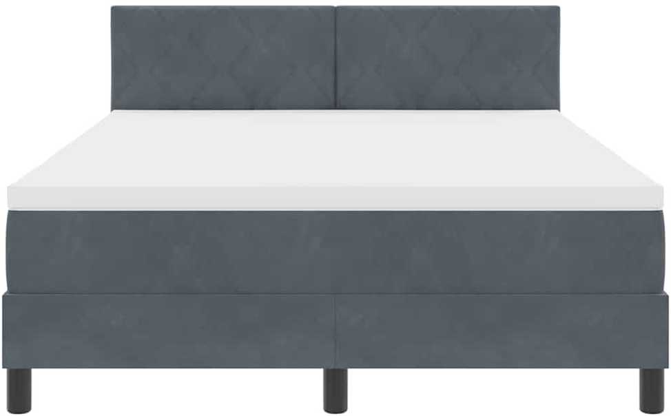 LED Čiužinio Lova Tamsiai pilka 140 x 200 cm Aksomas