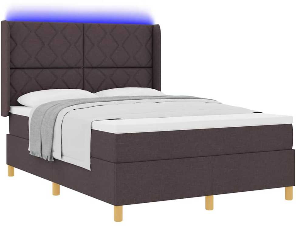 Kiemas lova su LED juostelėmis Ruda 140 x 200 cm audinys