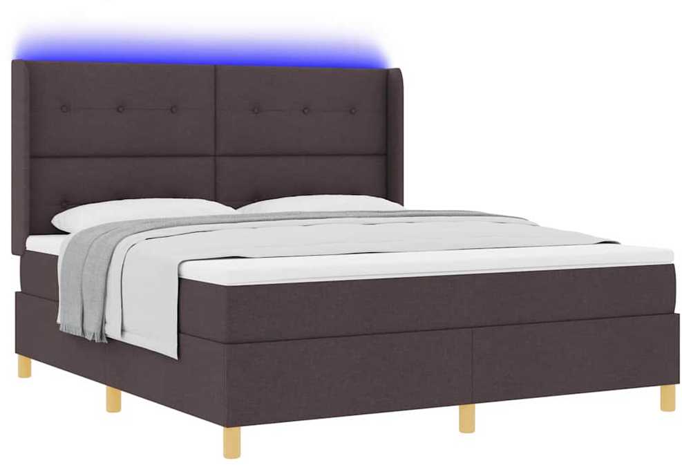 Kiemas lova su LED juostelėmis Ruda 180 x 200 cm audinys