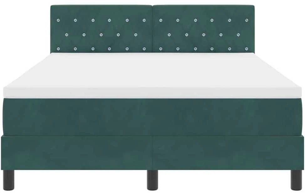 LED Čiužinio Lova Tamsiai žalia 140 x 190 cm Aksomas