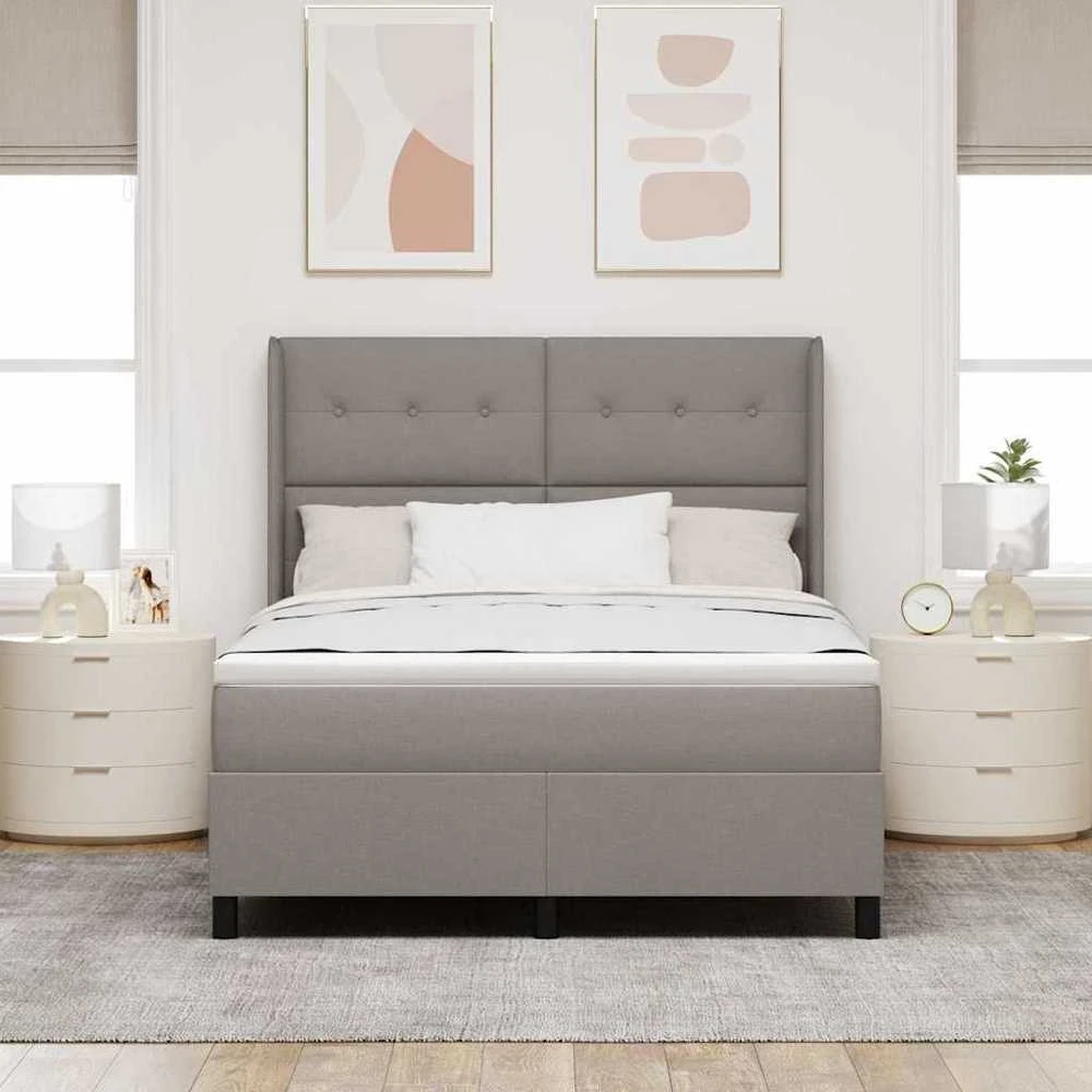 LED Čiužinio Lova su galvūgalio Tortora 140 x 190 cm audinys