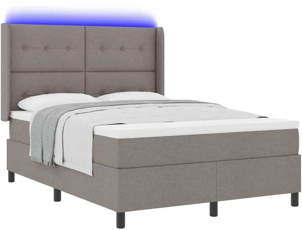 LED Čiužinio Lova su galvūgalio Tortora 140 x 190 cm audinys