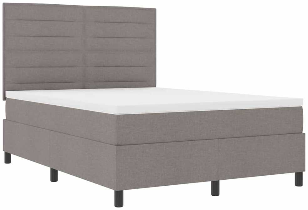 Kiemas lova su čiužiniu su LED Taupe 160 x 200 cm audinys