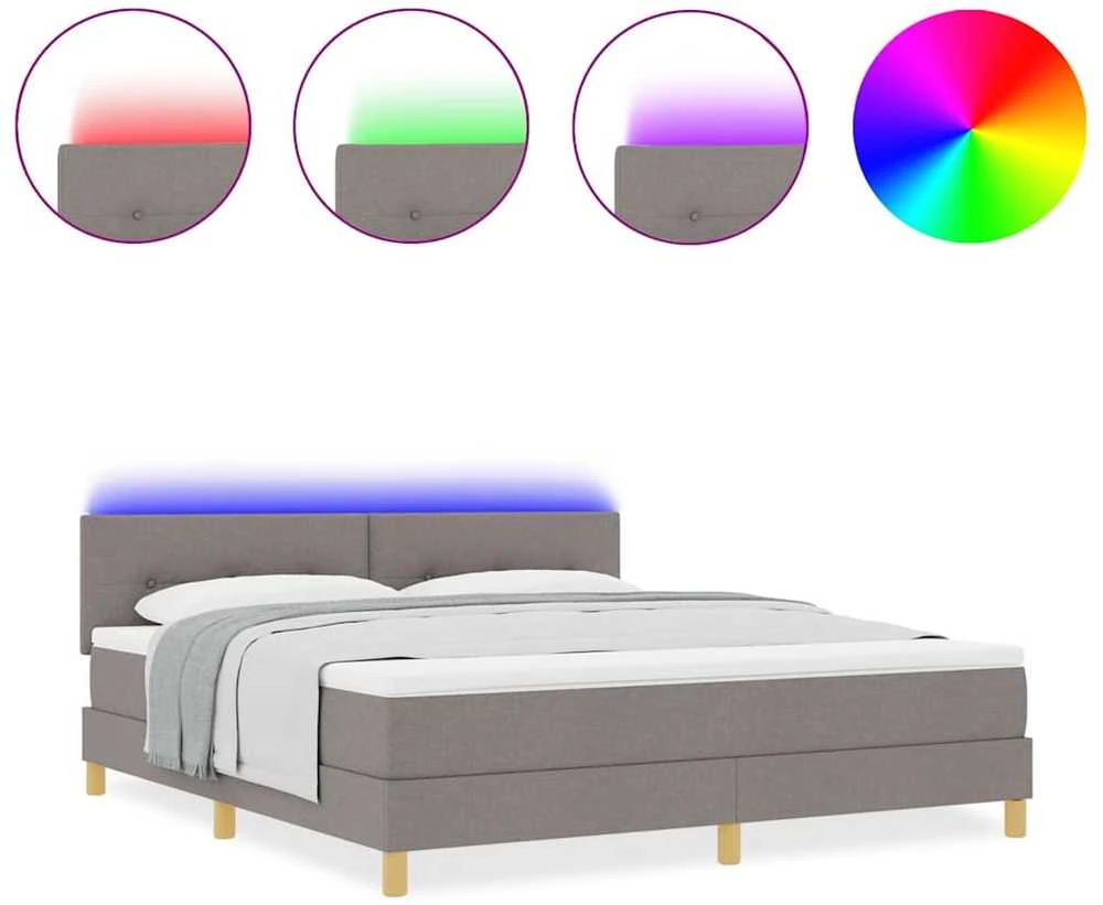 LED Čiužinio Lova su galvūgalio Taupe 180 x 200 cm audinys