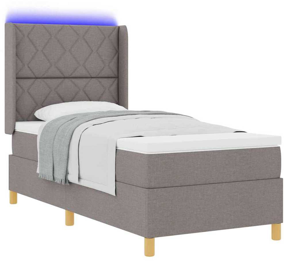 Kiemas lova su LED juostelėmis Tortora 90 x 200 cm audinys