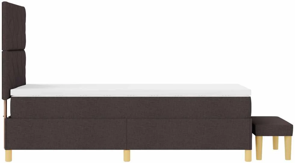 Kiemas lova su pagalve Tamsiai ruda 200 x 100 cm audinys