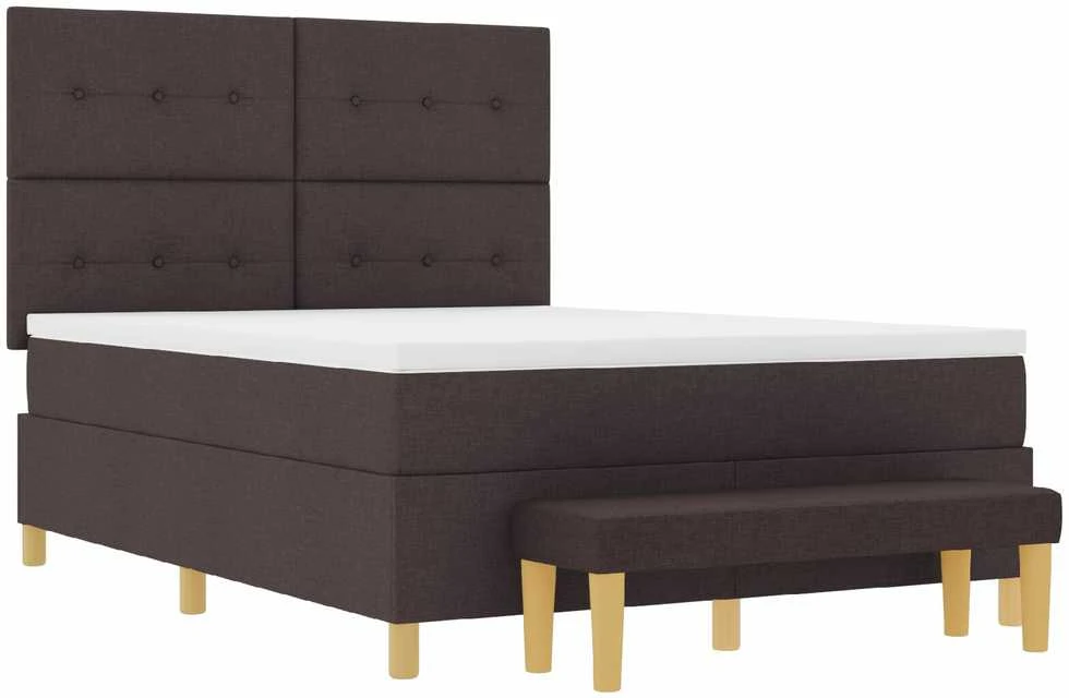 Kiemas lova su pagalve Tamsiai ruda 200 x 140 cm audinys