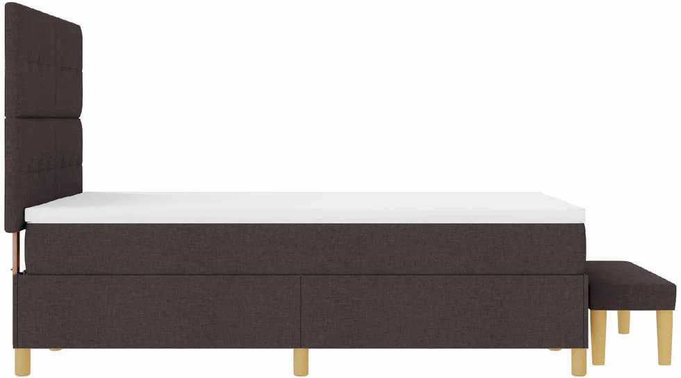Kiemas lova su pagalve Tamsiai ruda 200 x 140 cm audinys